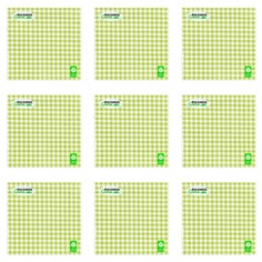 Салфетки бумажные Bulgaree Green Клетка зеленая 33х33см 3 слоя 20 шт 9 уп