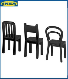 Крючки-стулья настенные IKEA ФЬЙАНТИГ, черный, 3 шт. ИКЕА FJANTIG