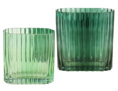 Набор стеклянных ваз тульпе, зелёный, 14х7х14 см и 18х9х18 см, Boltze, арт. 1012589-boltze