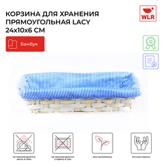 Корзина плетеная прямоугольная Lacy 24x10x6 см синий, 22702030 WLR