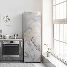 Наклейка на холодильник VEROL Мрамор белый 200х65 см декор для дома