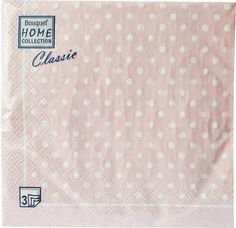 Салфетки бумажные Art Bouquet Горох розовый трехслойные сервировочные 33 х 33 см 20 шт