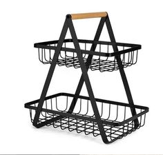Фруктовница home storage rack / двухъярусная корзина для фруктов и овощей в стиле лофт Optmobilion
