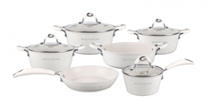 Набор посуды Royalty Line 10 предметов с мраморным покрытием RL-5010CRE