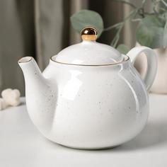 Чайник заварочный Доляна «Млечный путь», 900 мл, 20x13,5x14 см, цвет белый в крапинку