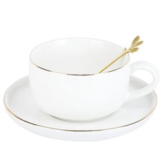 NOUVELLE HOME Чайный набор 4пр. с ложками Royal line. Daisy (2 персоны) v=350мл. (подарочн