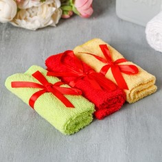 Полотенце, х/б, 20 х 19 см, МИКС цветов No Brand