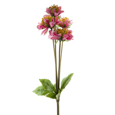 Цветок искусственный на ножке Циния розовая, 48 см., Gloria Garden, 9180030