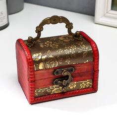 Универсальная шкатулка 1200258 сундучок Незабудки 7,3х9,5х7,5 см No Brand