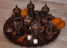 Восточный чайный сервиз на шесть персон с подносом Shampurs