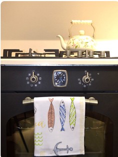 Полотенце для кухни Морская фантазия 2 шт рогожка No Brand