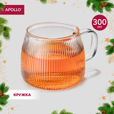 Кружка стеклянная прозрачная APOLLO "Stripe-type" 300 мл