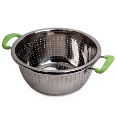 Дуршлаг Kamille KM-4357 22 см из нержавеющей стали две силиконовые ручки