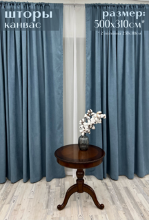 Шторы Милкитекс "Канвас" 500х310см (250х310см - 2шт), сизые