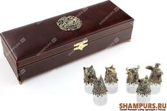 Подарочный набор стопок в шкатулке - 1 Shampurs