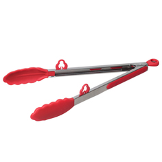 Щипцы силиконовые Kamille КМ-7512 с ручками нержавеющая сталь красный 30,5 см