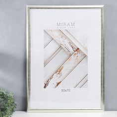 Фоторамка пластик МИРАМ 50х70 см, серебро (пластиковый экран) Miram