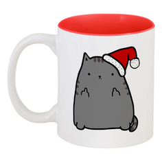 Кружка Printio цветная внутри New year cat