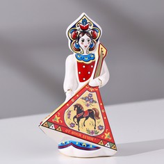 Сувенир кукла "С балалайкой", 12 см, керамика No Brand