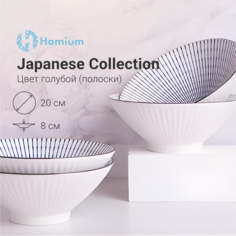 Тарелка ZDK Kitchen Japanese Collection глубокая цвет голубой D20см (полоски)