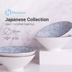 Тарелка ZDK Kitchen Japanese Collection глубокая цвет голубой D20см (цветы)