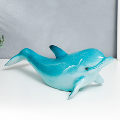 Сувенир полистоун свет "Голубой дельфин" 14х17х42,5 см No Brand