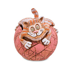 Копилка Игривый котик на клубке розовая ZLC-182/01 113-1010754 Керамика Золотое