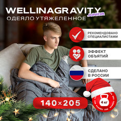 Утяжеленное сенсорное одеяло WELLINAGRAVITY 140х205 темно-серое 4кг WGS-15 Ol Tex