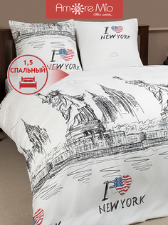 Постельное бельё Amore Mio Мако-сатин Freedom Микрофибра 1,5 сп.