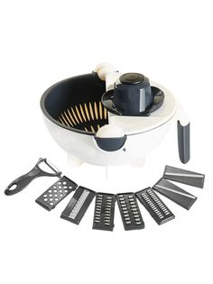 Овощерезка дуршлаг 9 в 1 Wet Basket Vegetable Cutter Простая жизнь