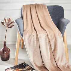Плед 200x220 Ecotex Queen, микрофибра, бежевый, евро