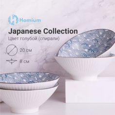 Тарелка ZDK Kitchen Japanese Collection глубокая цвет голубой D20см (спирали)