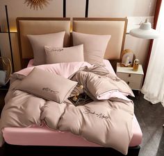Комплект постельного белья CANDIES Сатин-жатка 2-хспальный наволочки 70x70 Бежево Розовый