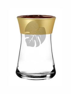 Набор турецких стаканов Армуды с алмазной гравировкой PROMSIZ Монстера 6 шт 160мл