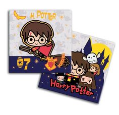 Салфетки бумажные трехслойные для праздника ND Play Гарри Поттер Harry Potter, синие 20 шт