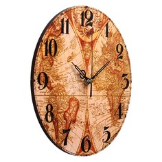 Часы настенные "География", дискретный ход, d-23.5 см Solomon