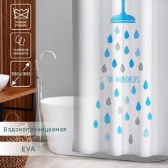 Штора для ванной Доляна «Капли», 180x180 см, EVA No Brand