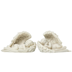 Сувенир полистоун "Белоснежный ангелочек спящий в крыльях" МИКС 4х6,5х2,5 см No Brand