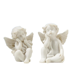 Сувенир полистоун "Ангелок отдыхающий" 3,8х2,6х3 см, МИКС No Brand