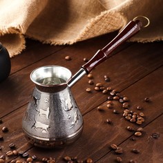 Турка для кофе медная «Кошки», 0,5 л No Brand