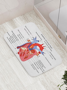 Коврик противоскользящий JoyArty "Анатомическое сердце" для ванной, сауны,бассейна,77х52см