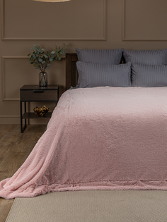 Плед Buenas Noches 220х240 евро покрывало на кровать искусственный мех розовый однотонный
