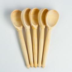 Ложка деревянная не окрашенная, малая (5 шт) No Brand