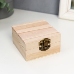Шкатулка дерево для росписи квадрат 5х8,5х8,5 см (6 шт) No Brand