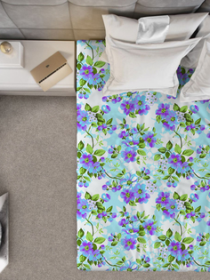 Простыня Галтекс 1,5-спальная 150х215 см. Яблоневый цвет голубой Galtex