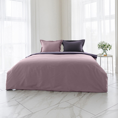 Постельное белье La Prima сатин двусторонний 2 спальный, фиолетовый/розовый