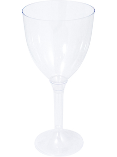 Бокал Pokrov Plast для вина со съемной ножкой прозрачный 250мл 20 шт в уп