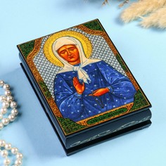 Шкатулка «Матрона Московская» 10x14 см, лаковая миниатюра No Brand
