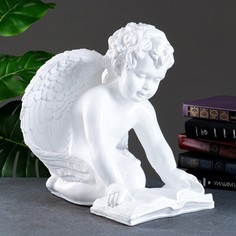 Фигура "Ангел сидя большой читающий" белый, 34х36х29см Хорошие сувениры