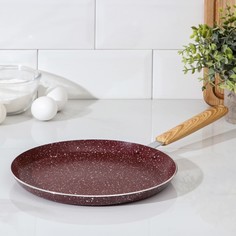 Сковорода блинная Доляна Natural, d=24 см, ручка soft-touch, антипригарное покрытие, индук